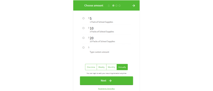 Accept Annual and Weekly Recurring Donations Accept Annual and Weekly Recurring Donations