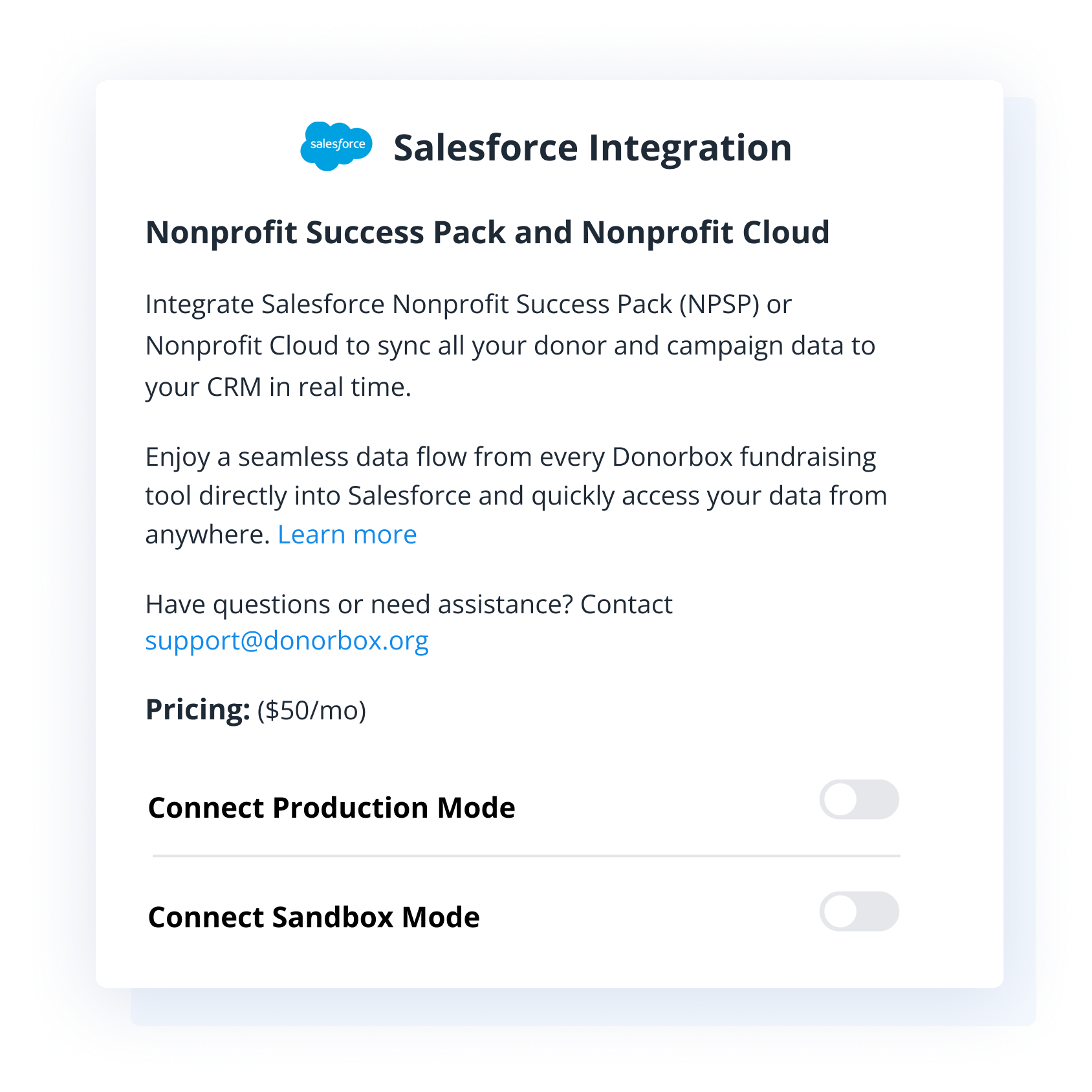 Choose Production or Sandbox Mode Choose Production or Sandbox Mode